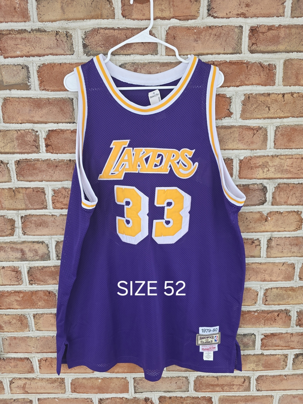 KAREEM ABDUL JABBAR Mitchell & Ness Purple Lakers Hardwood Classics JERSEY 52